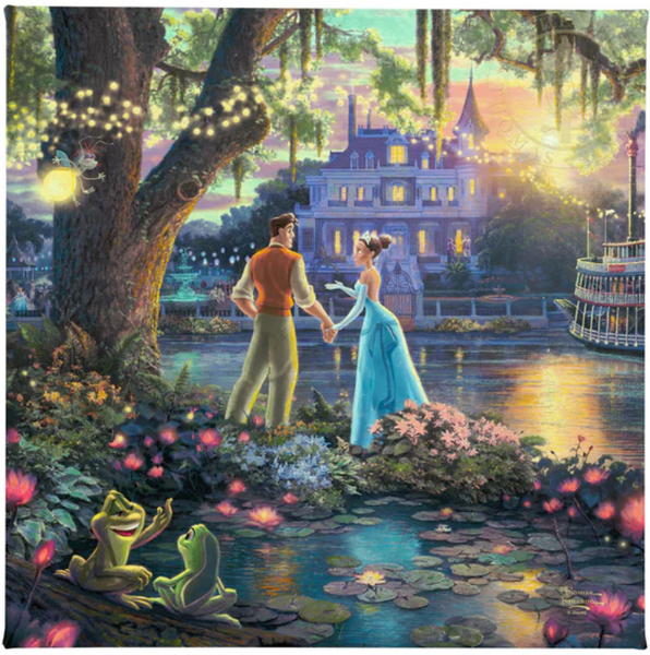 Disney Princess and the Frog gallery wrapped canvas available from Thomas Kinkade Studios