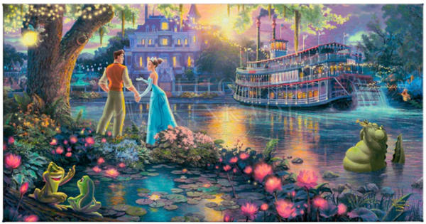 Disney Princess and the Frog gallery wrapped canvas available from Thomas Kinkade Studios