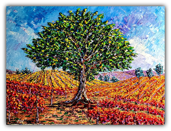 Vines of Autumn Harvest 36x48" original painting by Isabelle Dupuy