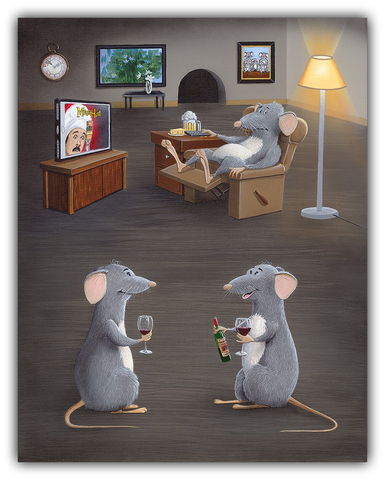 I Drink Till He's Cute mouse painting by Patrick O'Rourke