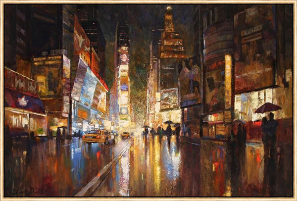 A Night in Times Square - Limited Edition Canvas by Leon Roulette