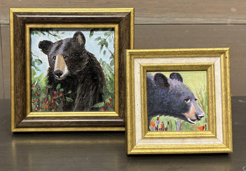 Bear miniature paintings by California artist Karen Neely