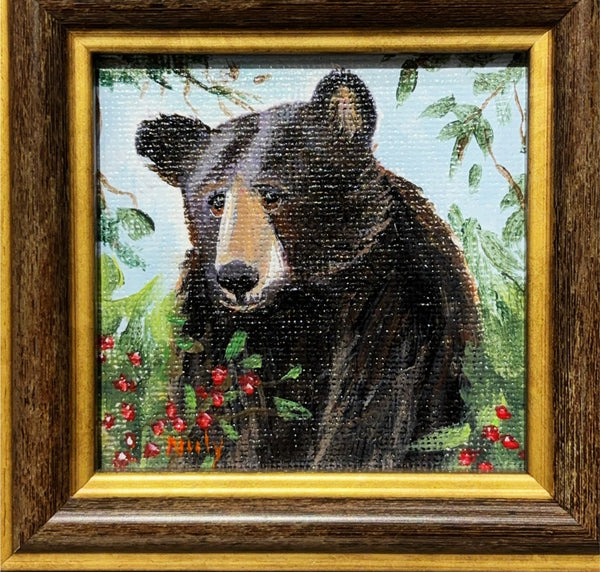 Bear miniature painting by California artist Karen Neely