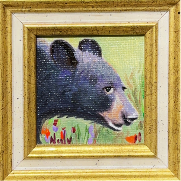 Bear miniature painting by California artist Karen Neely