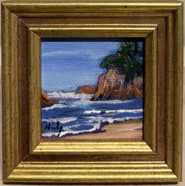 Miniature original painting of the California Coast by Karen Neely