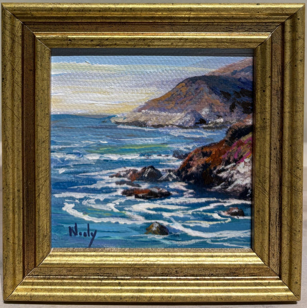 Cali Coast miniature original painting of the California Coast by Karen Neely