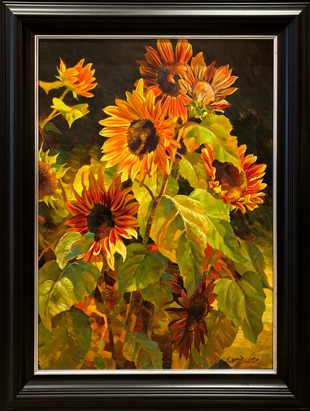 Sunflower Finale - 48x36" Original Oil by Roulette