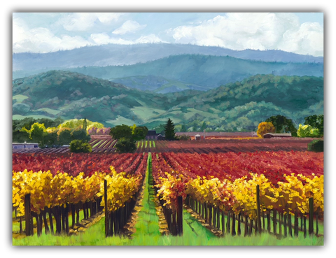 Fall Colors wine country painting by Susan Hoehn