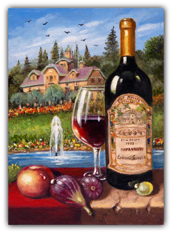 Far Niente Wine 10 x 8" - Giclée on Canvas by Imre Buvary