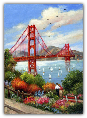 Golden Gate Bridge 10 x 8" - Giclée on Canvas by Imre Buvary