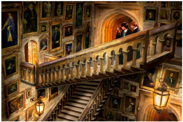 Harry Potter Hogwarts Castle Grand Staircase limited edition canvas