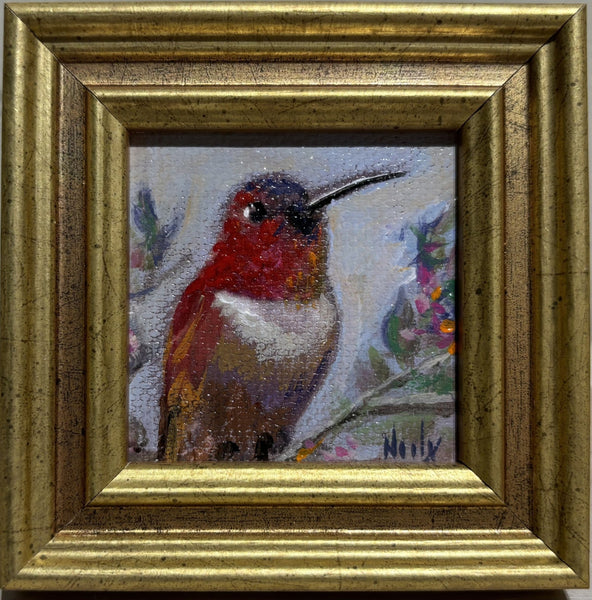 Hummingbird miniature original painting by Karen Neely