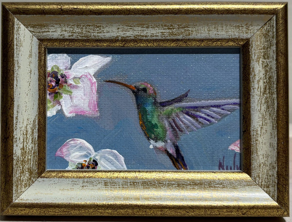 Hummingbird miniature original painting by Karen Neely