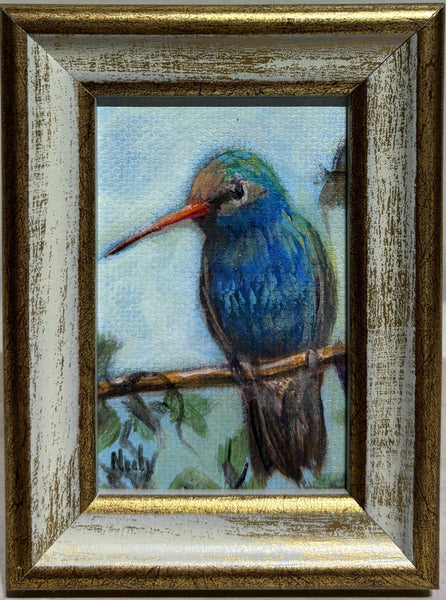 Hummingbird miniature original painting by Karen Neely