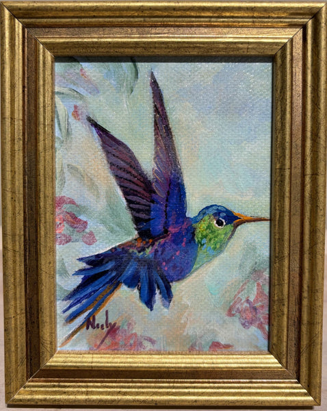 Hummingbird miniature original painting by Karen Neely