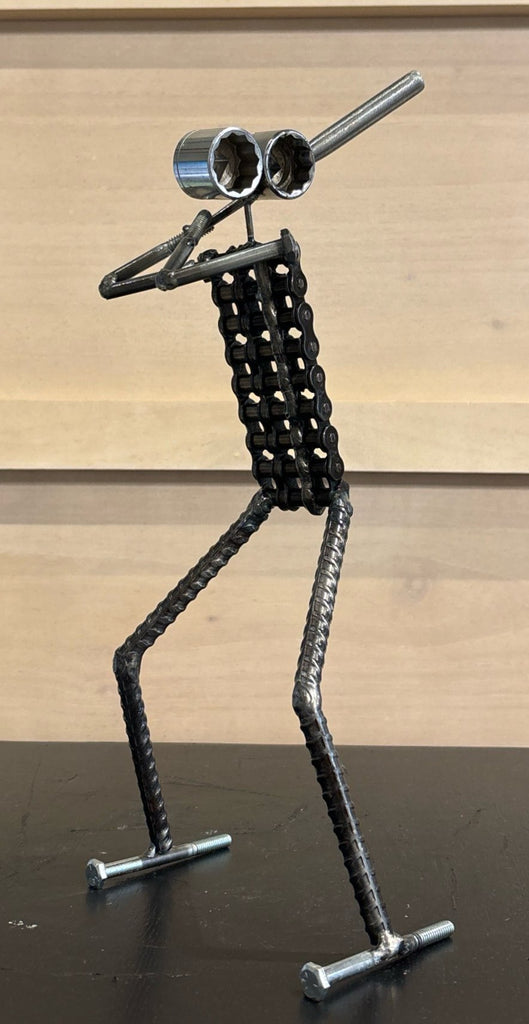 Batter Bot Found Metal Object Sculpture