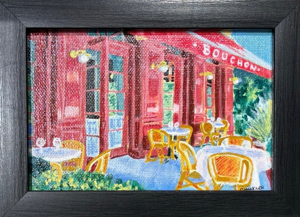 Bouchon Restaurant mini oil original 4x6"