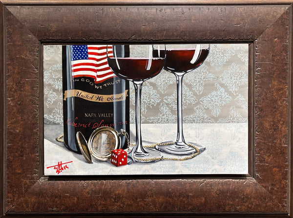 A Toast to Choices 10x16" oil on aluminum artist framed