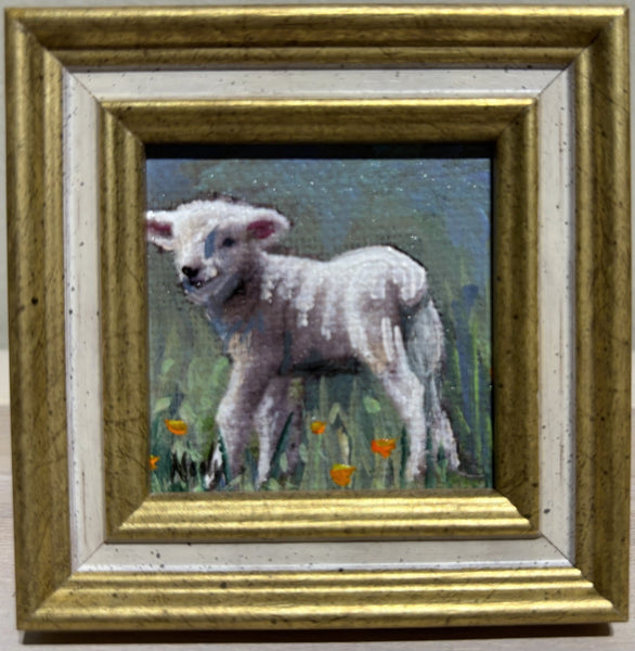 Lamb miniature original painting by Karen Neely