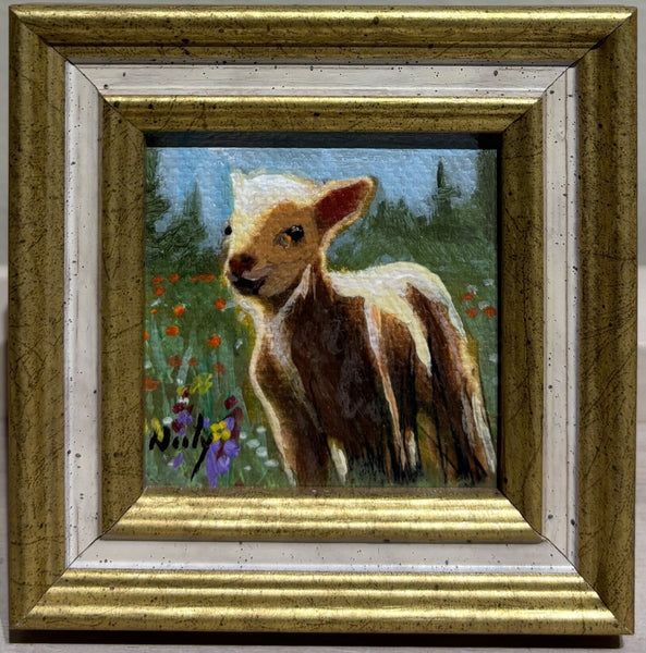 Lamb miniature original painting by Karen Neely