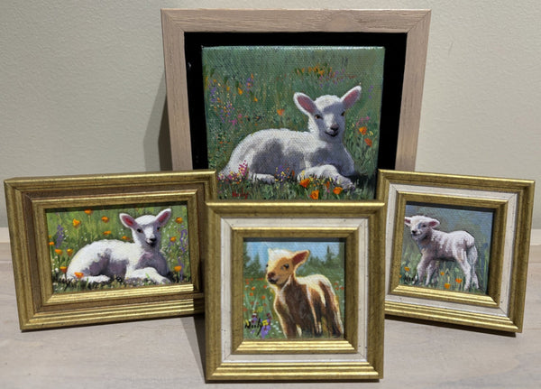 Lamb miniature original paintings by Karen Neely