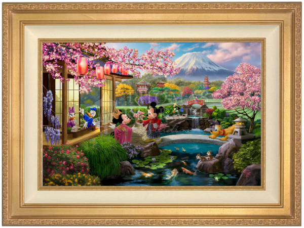 Disney Mickey and Minnie in Japan Limited Edition Canvas available from Thomas Kinkade Studios.