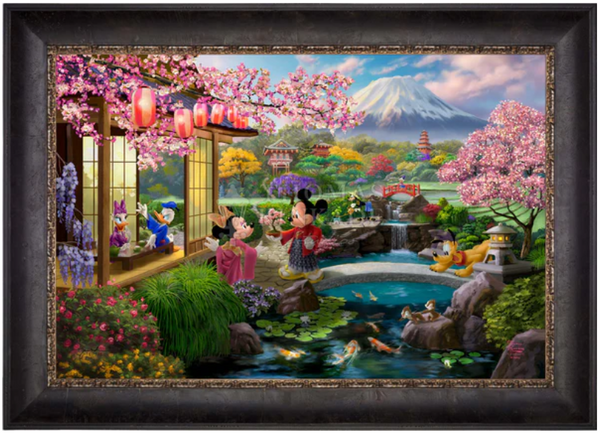 Disney Mickey and Minnie in Japan Limited Edition Canvas available from Thomas Kinkade Studios.