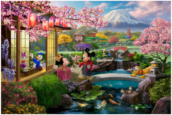 Disney Mickey and Minnie in Japan Limited Edition Canvas available from Thomas Kinkade Studios.