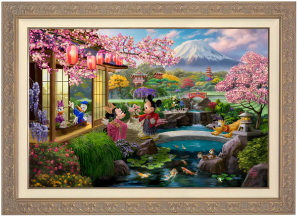 Disney Mickey and Minnie in Japan Limited Edition Canvas available from Thomas Kinkade Studios.