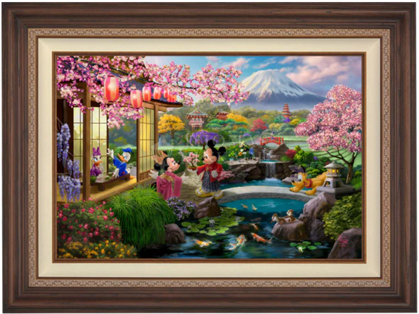 Disney Mickey and Minnie in Japan Limited Edition Canvas available from Thomas Kinkade Studios.