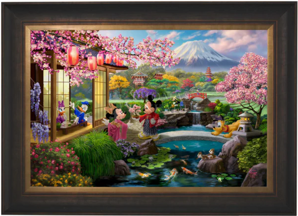 Disney Mickey and Minnie in Japan Limited Edition Canvas available from Thomas Kinkade Studios.