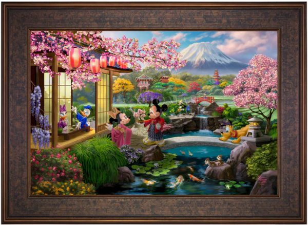 Disney Mickey and Minnie in Japan Limited Edition Canvas available from Thomas Kinkade Studios.