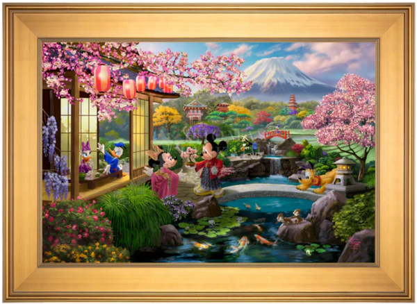 Disney Mickey and Minnie in Japan Limited Edition Canvas available from Thomas Kinkade Studios.