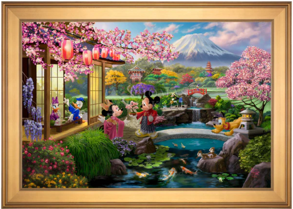 Disney Mickey and Minnie in Japan Limited Edition Canvas available from Thomas Kinkade Studios.