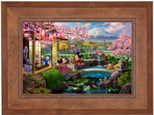 Disney Mickey and Minnie in Japan Limited Edition Canvas available from Thomas Kinkade Studios.