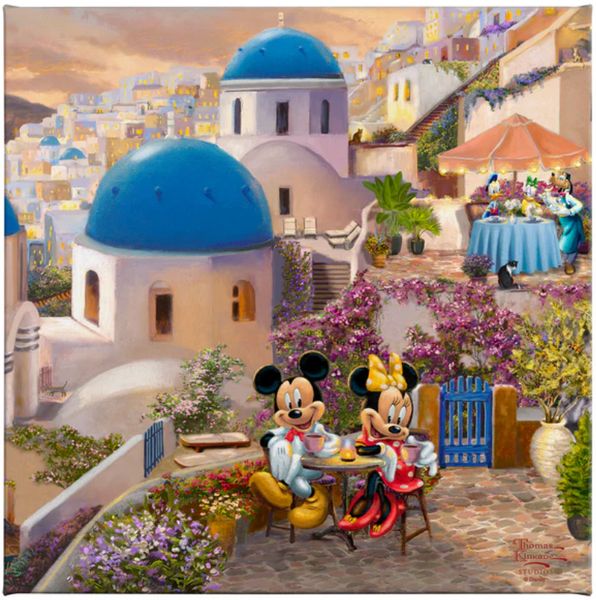 Disney's Mickey & Minnie in Greece by Thomas Kinkade Studios - galley wrapped canvas