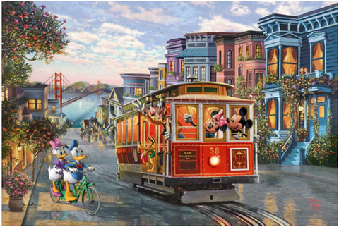 Disney Mickey and Minnie in San Francisco Limited Edition Canvas from Thomas Kinkade Studios