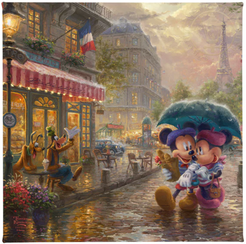 Disney's Mickey & Minnie in Paris - Gallery Wrapped Canvas - from Thomas Kinkade Studios