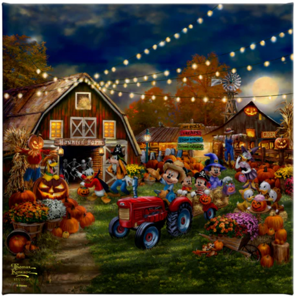 Mickey and Minnie Pumpkin Festival - Thomas Kinkade Studios Canvas Prints