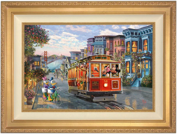 Disney Mickey and Minnie in San Francisco Limited Edition Canvas from Thomas Kinkade Studios -Framed