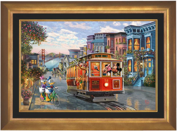 Disney Mickey and Minnie in San Francisco Limited Edition Canvas from Thomas Kinkade Studios -Framed