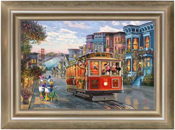 Disney Mickey and Minnie in San Francisco Limited Edition Canvas from Thomas Kinkade Studios -Framed