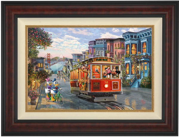 Disney Mickey and Minnie in San Francisco Limited Edition Canvas from Thomas Kinkade Studios -Framed