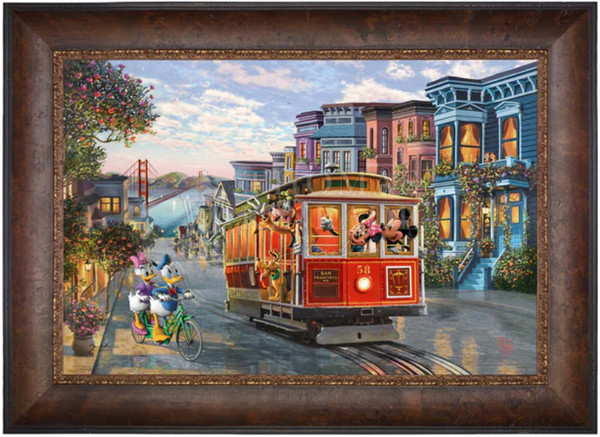 Disney Mickey and Minnie in San Francisco Limited Edition Canvas from Thomas Kinkade Studios -Framed