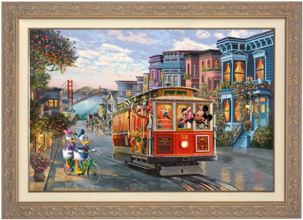 Disney Mickey and Minnie in San Francisco Limited Edition Canvas from Thomas Kinkade Studios -Framed