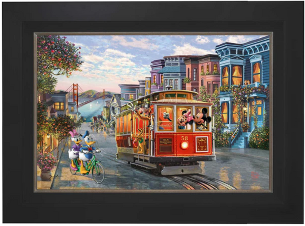 Disney Mickey and Minnie in San Francisco Limited Edition Canvas from Thomas Kinkade Studios -Framed