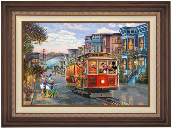 Disney Mickey and Minnie in San Francisco Limited Edition Canvas from Thomas Kinkade Studios -Framed