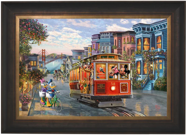 Disney Mickey and Minnie in San Francisco Limited Edition Canvas from Thomas Kinkade Studios -Framed