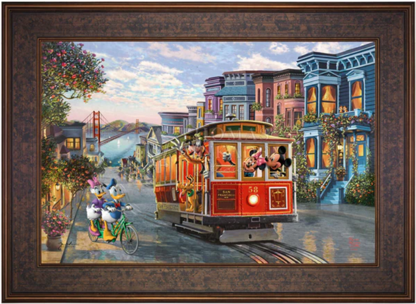 Disney Mickey and Minnie in San Francisco Limited Edition Canvas from Thomas Kinkade Studios -Framed