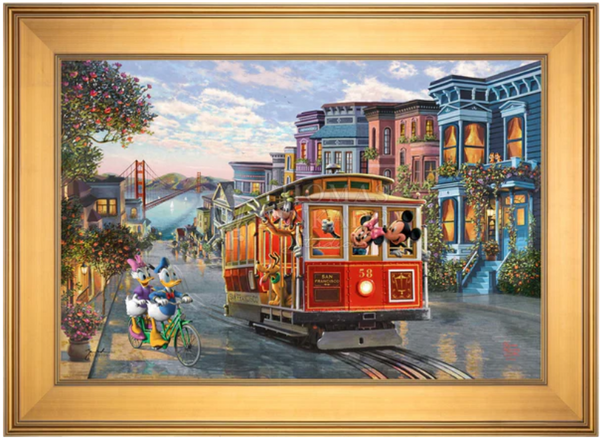 Disney Mickey and Minnie in San Francisco Limited Edition Canvas from Thomas Kinkade Studios -Framed